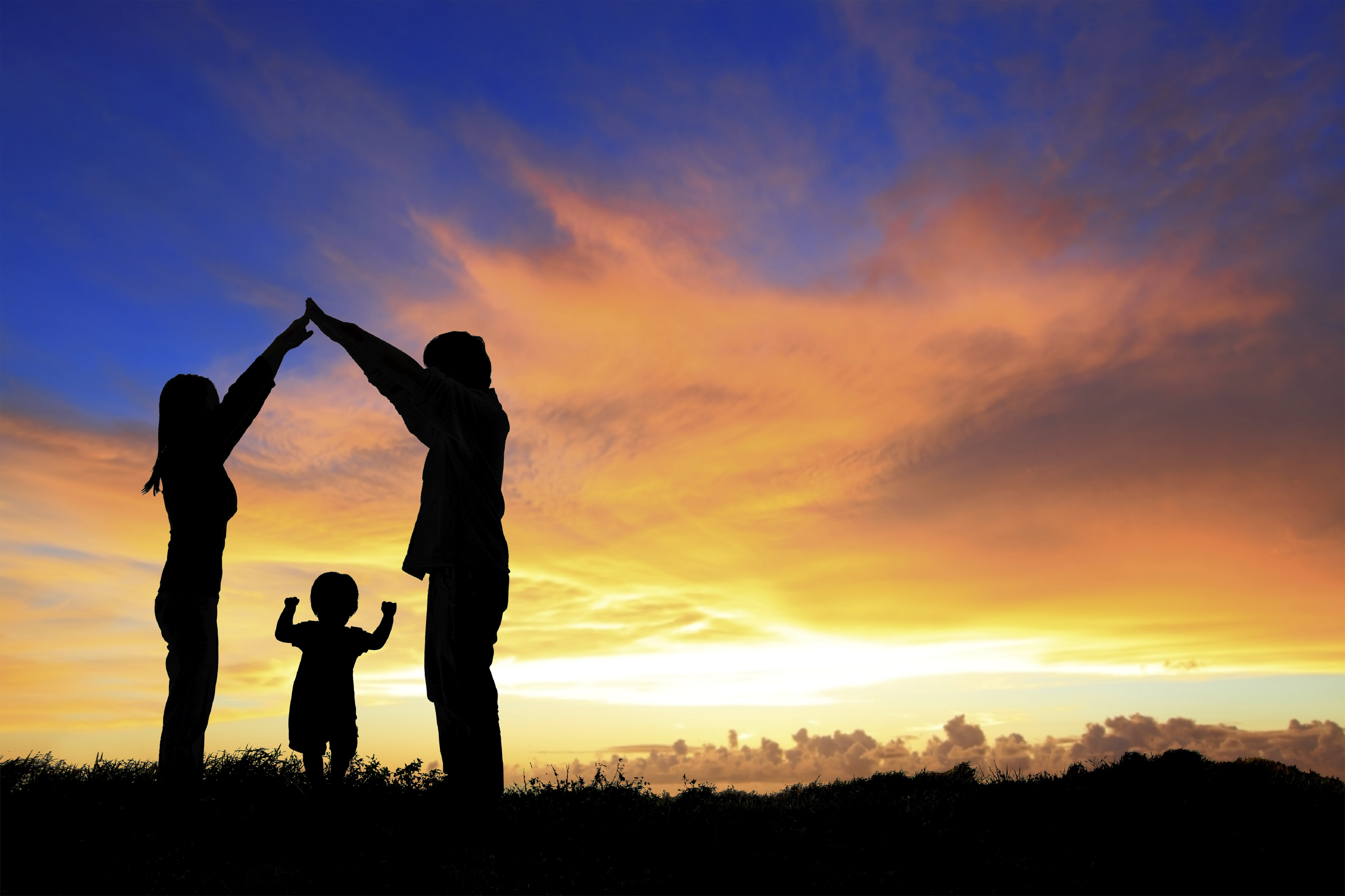 Family In Silhouette At Sunset | Modern Behavioral